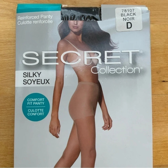 3/$25 SECRET Black Comfort Fit Sheer Tights - Picture 3 of 7